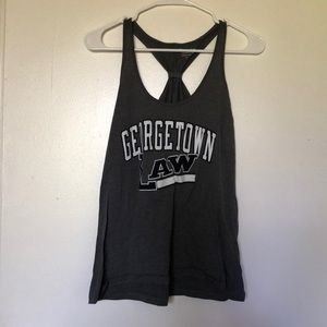 Gray Georgetown Law workout tank top